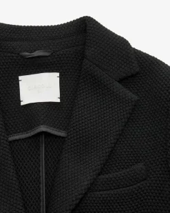 Strickblazer Slim Fit aus Schurwoll-Mix