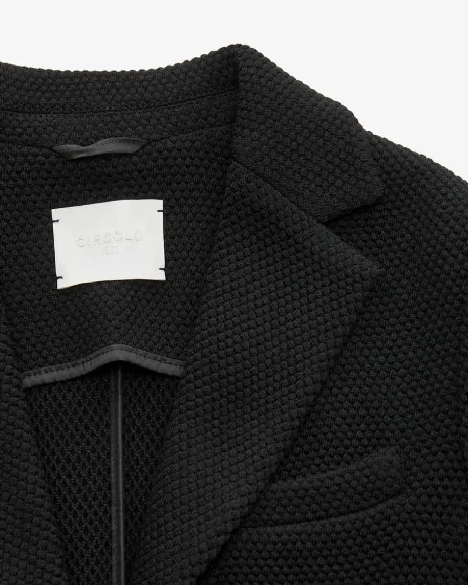 Strickblazer Slim Fit aus Schurwoll-Mix