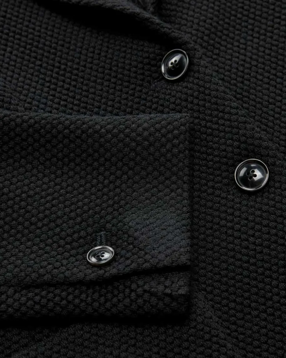 Strickblazer Slim Fit aus Schurwoll-Mix