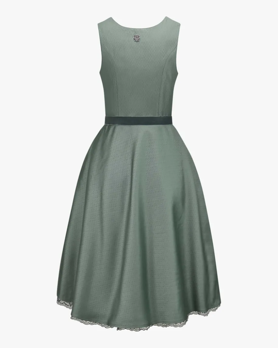 Waldnebel Midi-Dirndl mit Seidensamt-Schürze
