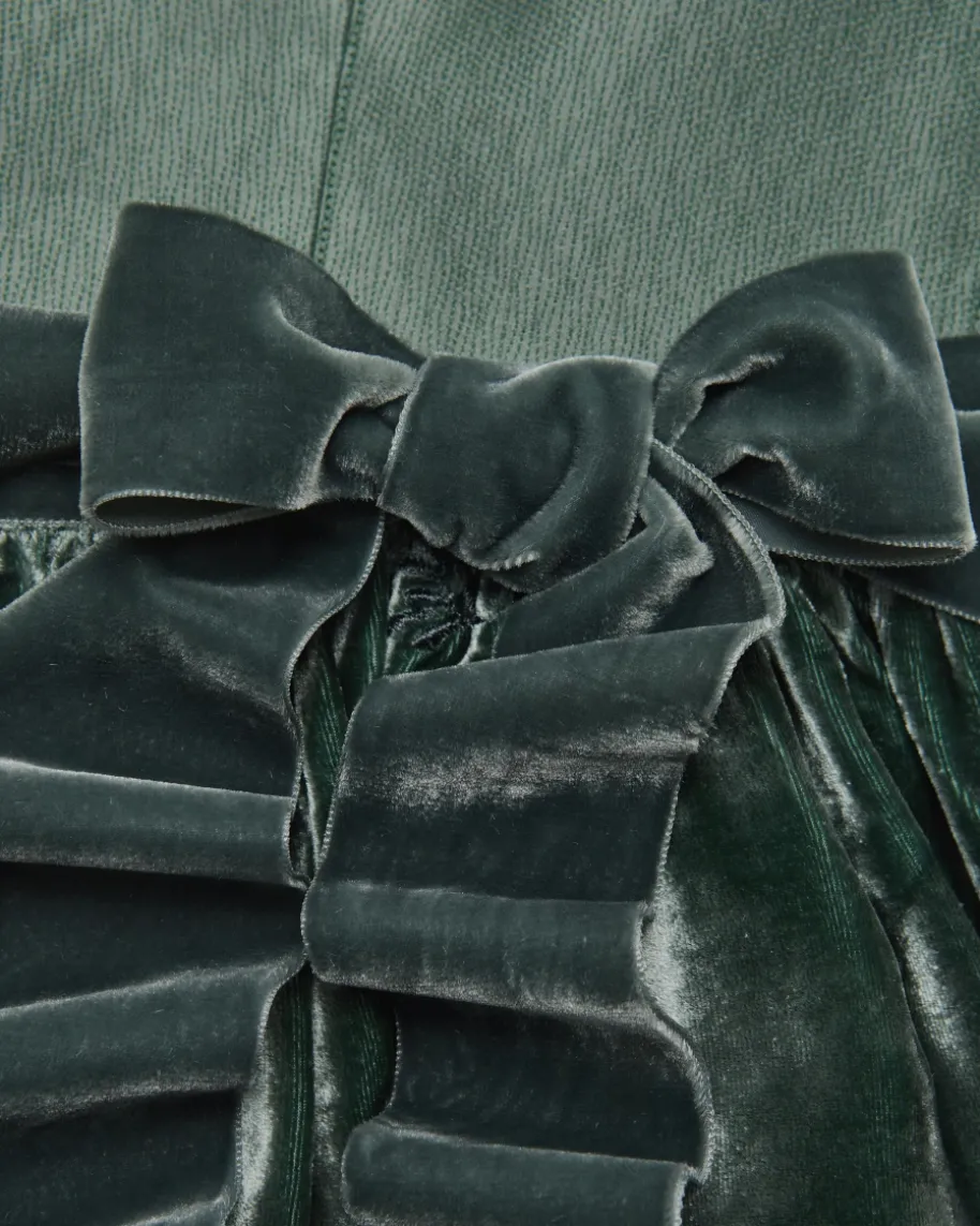 Waldnebel Midi-Dirndl mit Seidensamt-Schürze