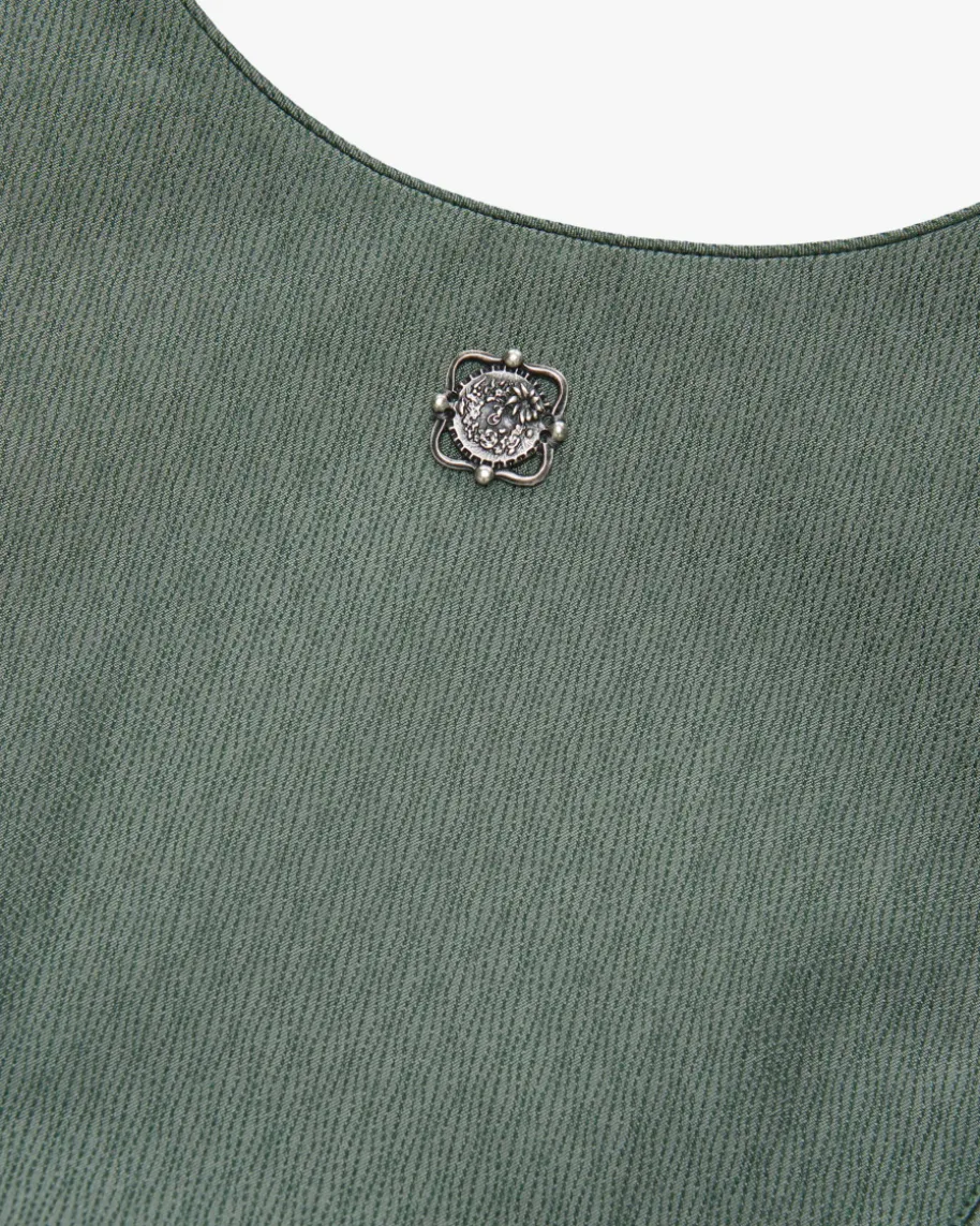 Waldnebel Midi-Dirndl mit Seidensamt-Schürze