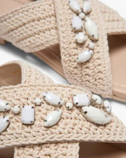 Woven Crossed Stones Pantoletten