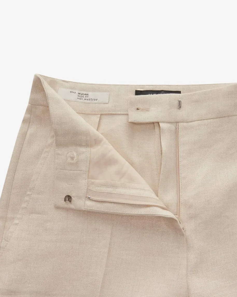 Wukari 7/8-Hose Wide Fit High Waist aus Leinen-Mix