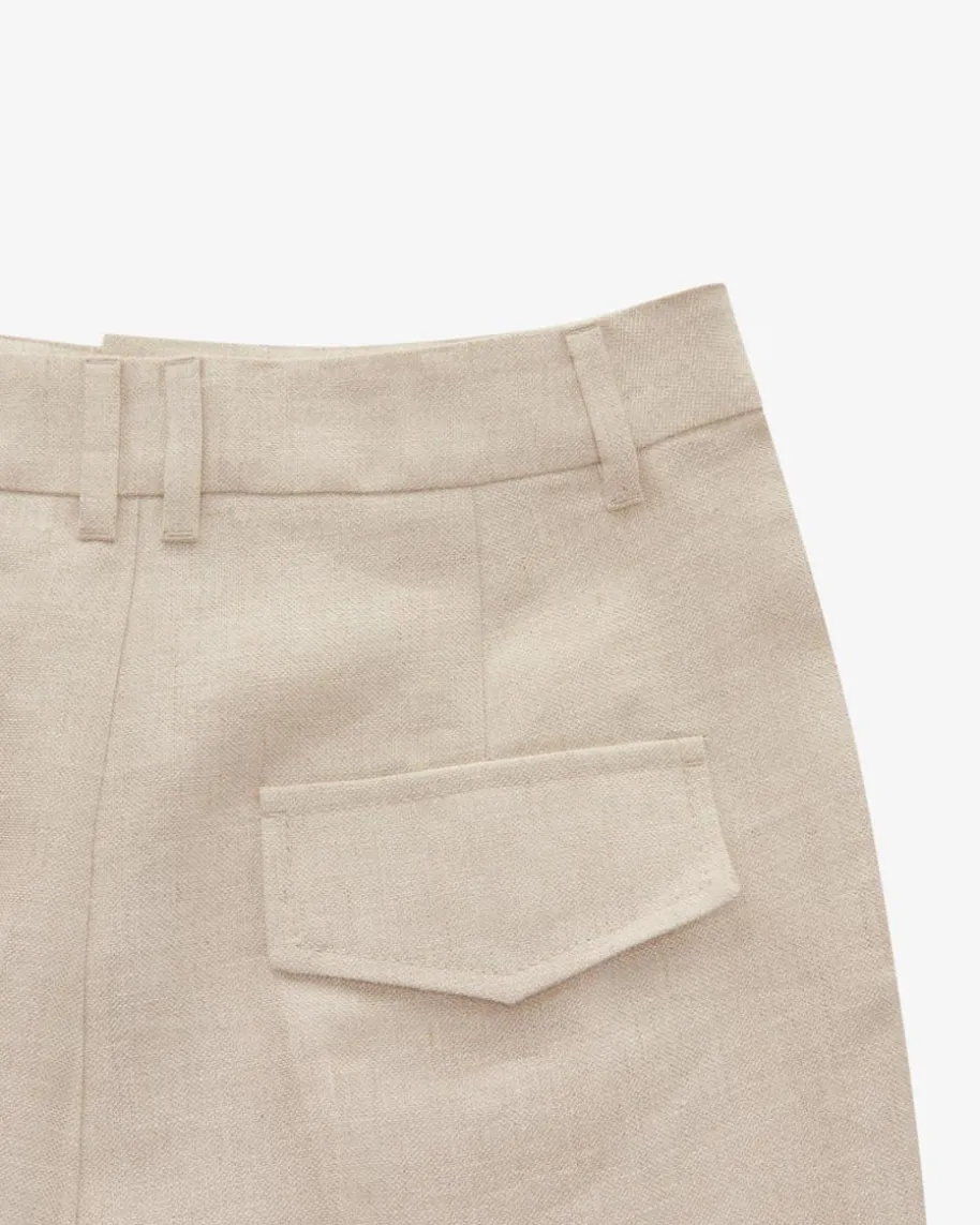 Wukari 7/8-Hose Wide Fit High Waist aus Leinen-Mix