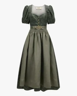 x LODENFREY Carolina Dirndl lang mit Leinenschürze