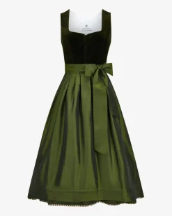 x LODENFREY Samtdirndl Midi mit Schürze
