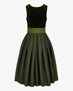 x LODENFREY Samtdirndl Midi mit Schürze